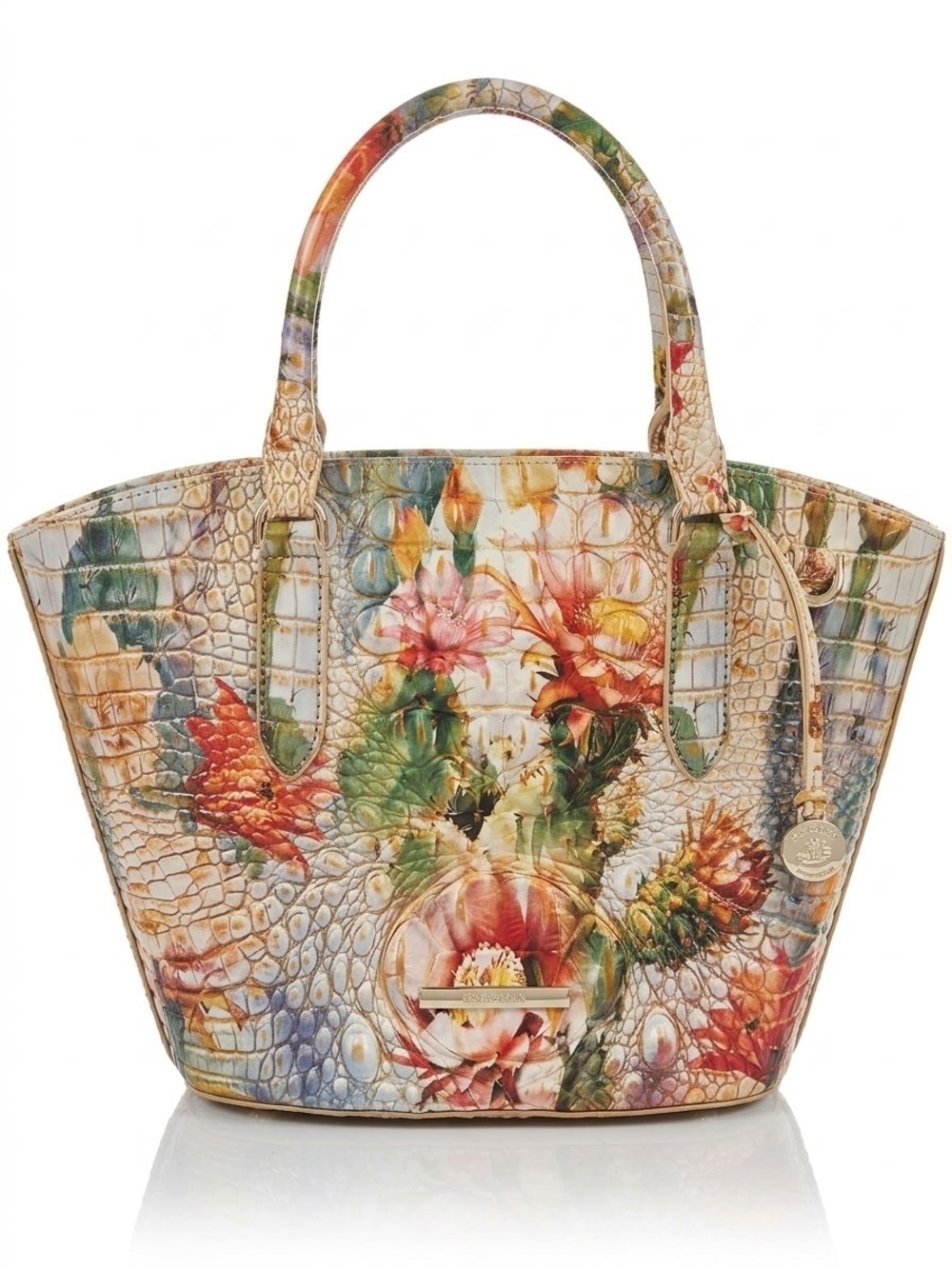 Brahmin Succulent Bloom Genuine Leather Handbag NWT